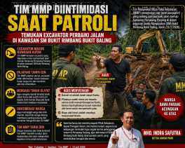 Tim MMP Diintimidasi Saat Patroli, Temukan Excavator Perbaiki Jalan di Kawasan SM Bukit Rimbang Bukit Baling