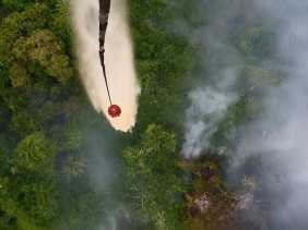 Heli WB dan OMC Gempur Karhutla Inhu, Inhil, dan Meranti