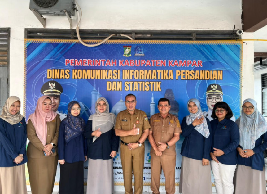 Optimalisasi Pelayanan Data Sektoral, Kadiskominfo Kampar Lukmansyah Badoe Terima Kunjungan BPS dan Tim PEKP3 Kampar