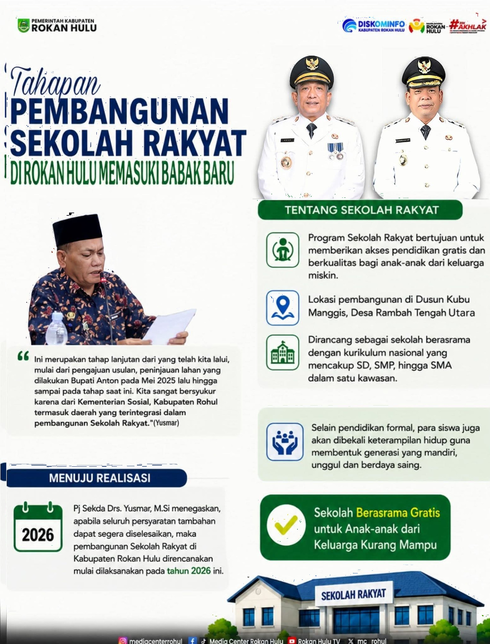 Rokan Hulu Bangga! Hadir Sekolah Rakyat Gratis, Solusi Cerdas untuk Masa Depan Anak Daerah
